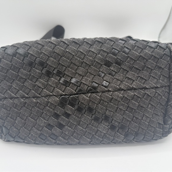 Haute Shore Woven Small Tote Purse Bag Crossbody Top Handle Geometric‎ Black - Picture 12 of 14